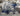 KAS Illusions 6201 Blue Watercolors rug with abstract blue and gray watercolor design, 3'3" x 4'11" size.