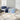 Nourison Calvin Klein Infinity rug in ivory, grey, and blue with modern geometric pattern, 4x6 feet area rug.
